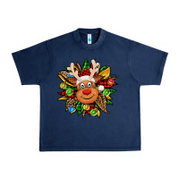 Navy Christmas reindeer sunflower Urban Heavy Tee - Jasminsmagicworld
