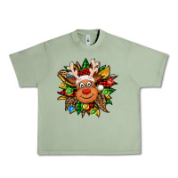 Oil Green Christmas reindeer sunflower Urban Heavy Tee - Jasminsmagicworld