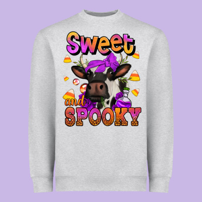 Sweet And Spooky Halloween Cow Heavyweight Sweatshirt Designed By Jasminsmagicworld