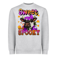 Heather Grey sweet and spooky halloween cow Heavyweight Sweatshirt - Jasminsmagicworld