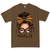 Cacao caucasian leopard messy bun mom life Premium Tee - texasbilliewilder