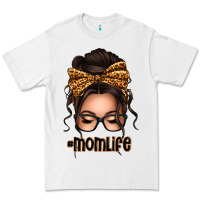 White caucasian leopard messy bun mom life Premium Tee - texasbilliewilder