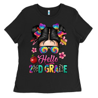 Black hello second grade kid Ladies Tee - texasbilliewilder