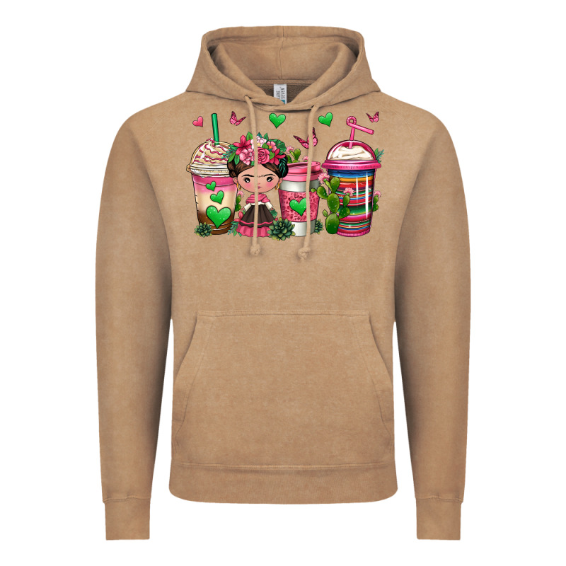 Mexican Coffee Cups Cafecito Vintage Hoodie by Jasminsmagicworld | Teevron