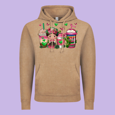 Mexican Coffee Cups Cafecito Vintage Hoodie Designed By Jasminsmagicworld