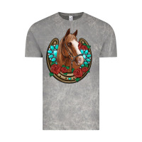 Cloud Rock western horseshoe horse roses gemstone Vintage Tee - Artiststas