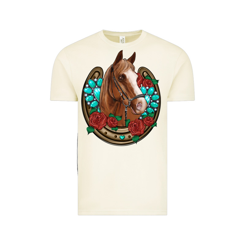 Western Horseshoe Horse Roses Gemstone Vintage Tee by Artiststas | Teevron