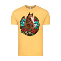 Vintage Mustard western horseshoe horse roses gemstone Vintage Tee - Artiststas