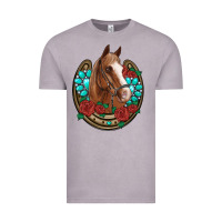 Vintage Zinc western horseshoe horse roses gemstone Vintage Tee - Artiststas