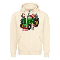 Sandshell farm tractor christmas Zipper Hoodie - MaliasSmallBusiness
