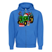 True Royal farm tractor christmas Zipper Hoodie - MaliasSmallBusiness