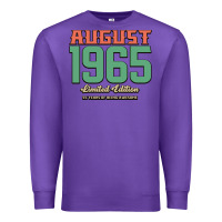 Purple August 1965 Limited Edition 55 Years Of Being Awesome Premium Sweatshirt - Bettercallsaul