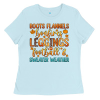 Baby Blue boots flannels bonfires leggins football Ladies Tee - Zillion Design Studio