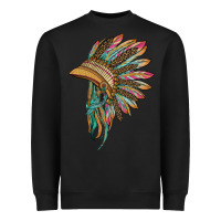 Black indian leopard headdress Heavyweight Sweatshirt - BarkalooDesign