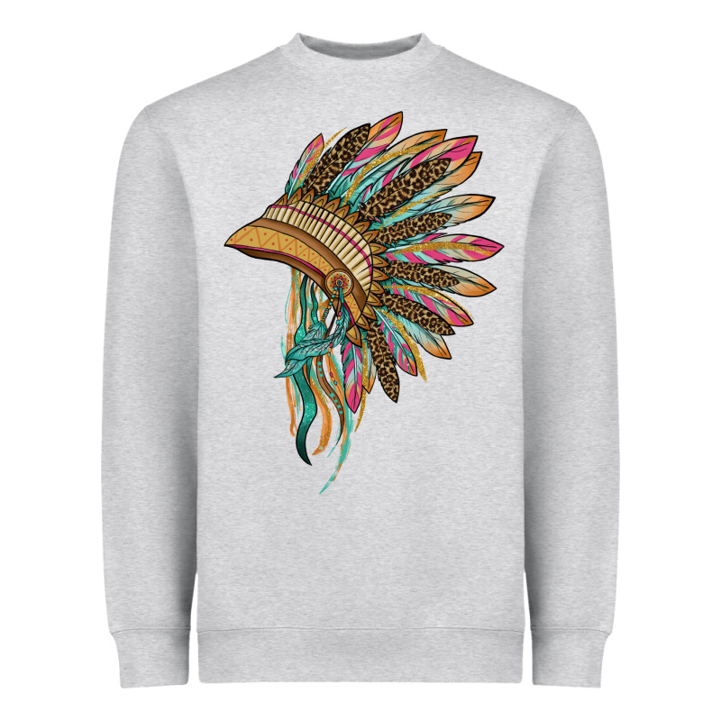 Indian Leopard Headdress Heavyweight Sweatshirt by BarkalooDesign | Teevron