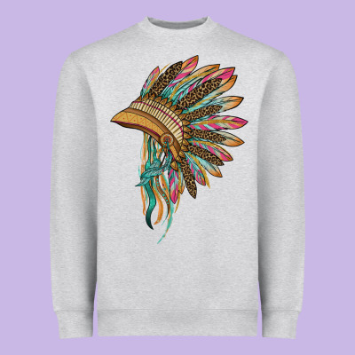 Indian Leopard Headdress Heavyweight Sweatshirt Designed By Barkaloodesign