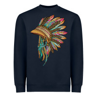 Navy indian leopard headdress Heavyweight Sweatshirt - BarkalooDesign