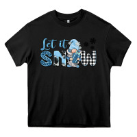 Black let it snow gnome Heavy Core Tee - BarkalooDesign