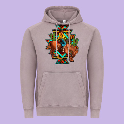 Aztec Rodeo Cowboy Vintage Hoodie Designed By Jahusdesignshop