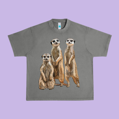 3 Meerkat Urban Heavy Tee Designed By Lillyallendesigns