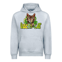 Heather Grey Lucky cat St. Patrick's Urban Hoodie - HowdyJamesFarm