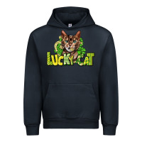 Navy Lucky cat St. Patrick's Urban Hoodie - HowdyJamesFarm