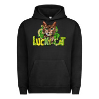 Pigment Black Lucky cat St. Patrick's Urban Hoodie - HowdyJamesFarm