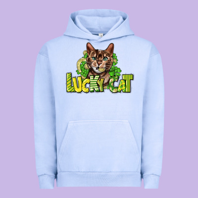 Lucky Cat St. Patrick's Urban Hoodie Designed By Howdyjamesfarm