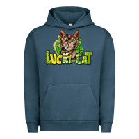 Pigment Midnight Navy Lucky cat St. Patrick's Urban Hoodie - HowdyJamesFarm