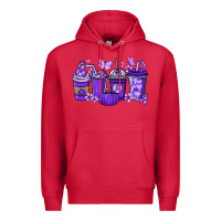 Cardinal Cancer coffee cups purple ribbon Premium Hoodie - NancyCooperArtShop