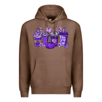Chestnut Cancer coffee cups purple ribbon Premium Hoodie - NancyCooperArtShop