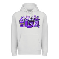 Dove Grey Cancer coffee cups purple ribbon Premium Hoodie - NancyCooperArtShop