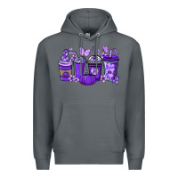 Rock Cancer coffee cups purple ribbon Premium Hoodie - NancyCooperArtShop