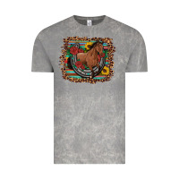 Western Horse Horseshoe Roses Sunflowers Serape Leopard Vintage Tee | Teevron
