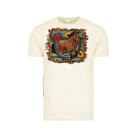 Vintage Arctic western horse horseshoe roses sunflowers serape leopard Vintage Tee - Artiststas