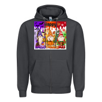 Smoke happy hallothanksmas gnomies Zipper Hoodie - MaliasSmallBusiness
