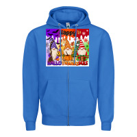 True Royal happy hallothanksmas gnomies Zipper Hoodie - MaliasSmallBusiness