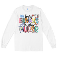 White every bunny's favorite nurse Long Sleeve Tee - MaliasSmallBusiness