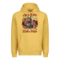 Antique Gold Christmas life is better with a pittie Premium Hoodie - JahusDesignShop