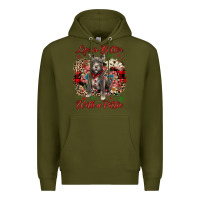 Army Green Christmas life is better with a pittie Premium Hoodie - JahusDesignShop