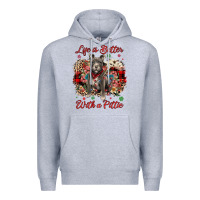 Heather Grey Christmas life is better with a pittie Premium Hoodie - JahusDesignShop