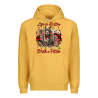 Mustard Christmas life is better with a pittie Premium Hoodie - JahusDesignShop