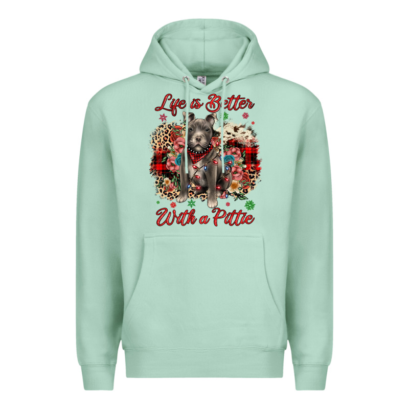 Christmas Life Is Better With A Pittie Premium Hoodie by JahusDesignShop | Teevron