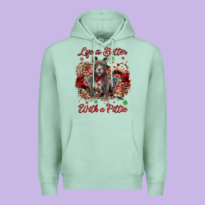 Christmas Life Is Better With A Pittie Premium Hoodie Designed By Jahusdesignshop