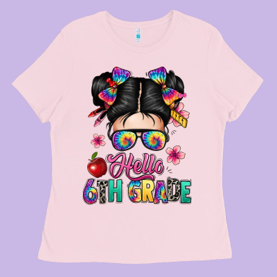 Hello Sixth Grade Kid Ladies Tee Designed By Texasbilliewilder