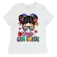White hello sixth grade kid Ladies Tee - texasbilliewilder