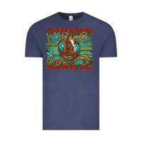 Vintage Denim western horse horseshoe roses gemstones glitter wooden Vintage Tee - Artiststas
