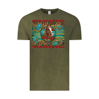 Vintage Olive western horse horseshoe roses gemstones glitter wooden Vintage Tee - Artiststas