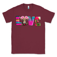 Burgundy love with braunvieh cow Classic Tee - AdoDesignShop