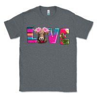 Charcoal Heather love with braunvieh cow Classic Tee - AdoDesignShop